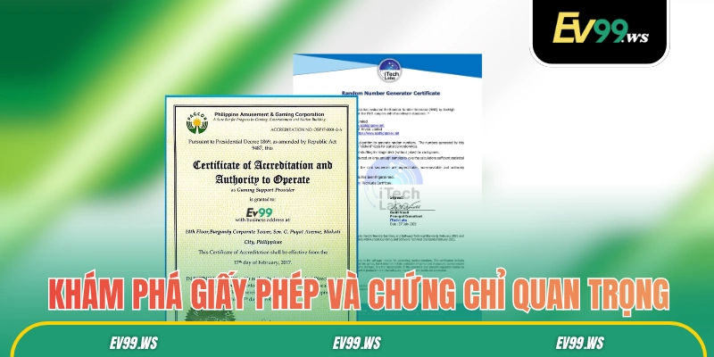 EV99 | Nhà Cái EV99 Link Đăng Nhập ev99.com +199K Uy Tín 2025 Khám phá những giấy phép và chứng chỉ quan trọng của EV99
